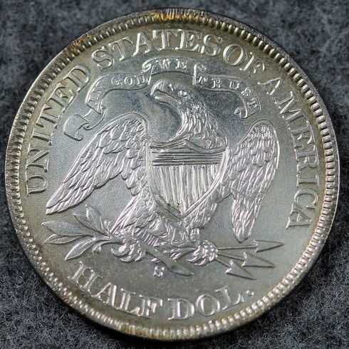 Check-Out-The-Shield-On-This-1871-S-Seated-Liberty-Half-Dollar